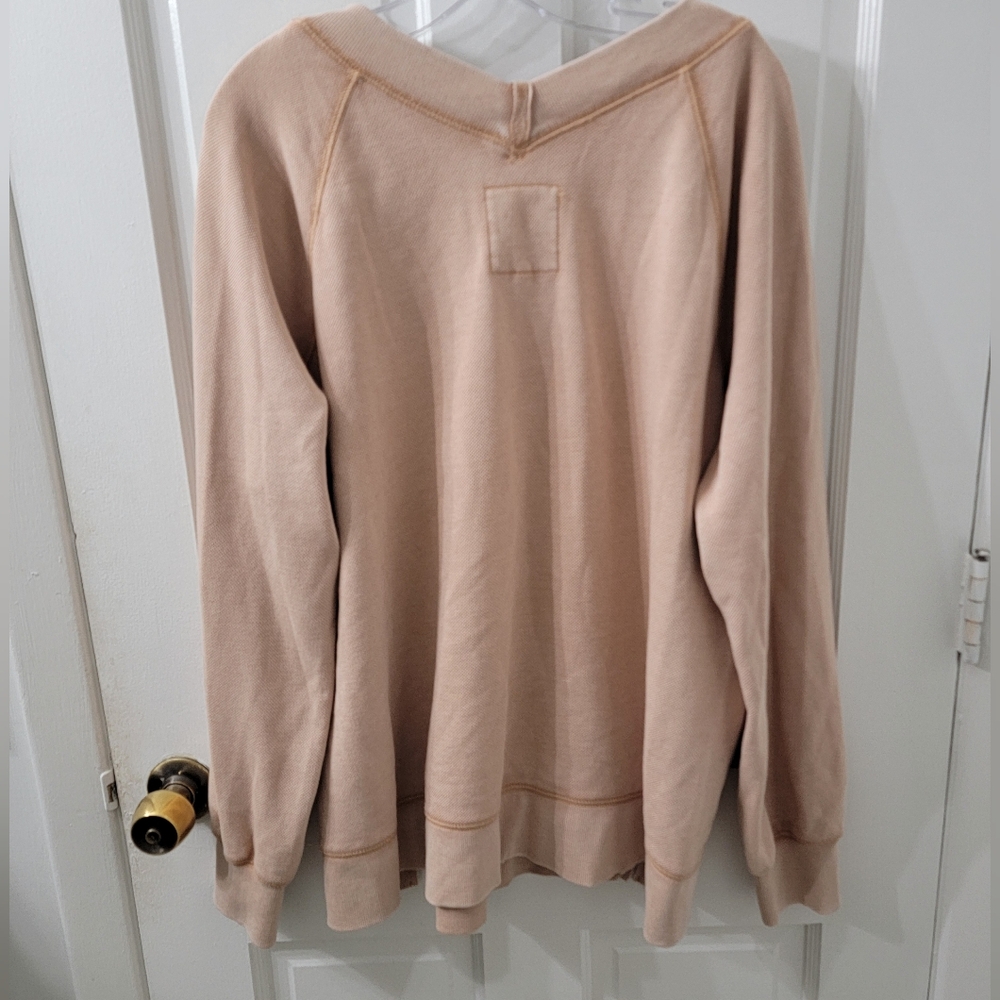 Aerie Soft Beige V-Neck Sweater - Picture 4 of 4